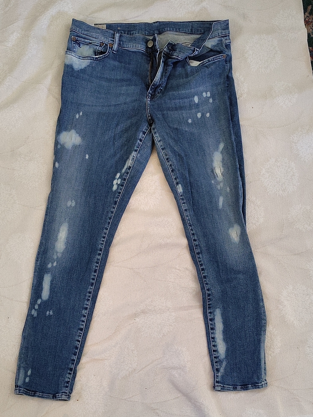 Polo by Ralph Lauren Distressed Dark Blue Skinny Jeans